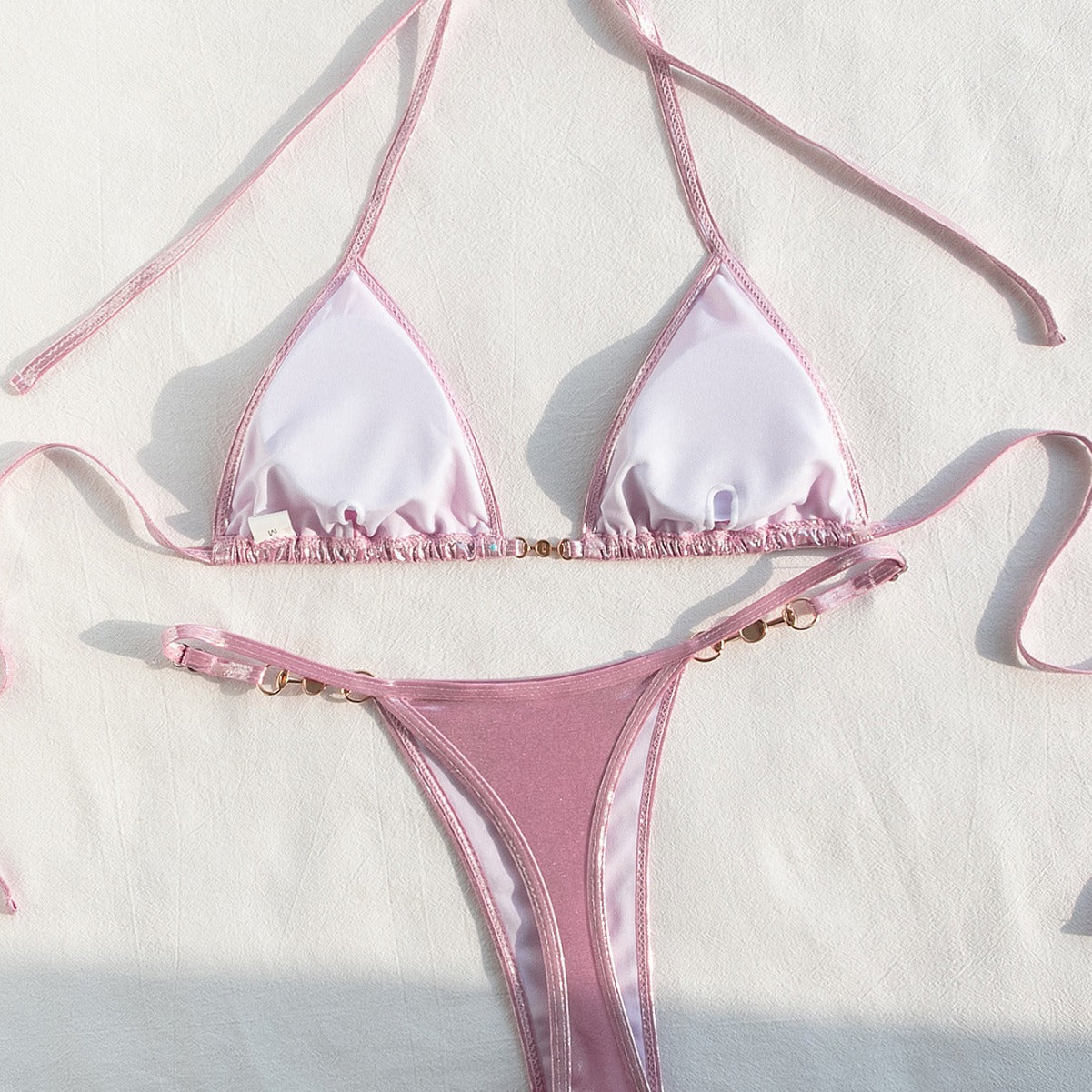 Split Swimsuit Women Sexy Backless Ornament Lace up Bikini Triangle Bag Bikini Bella Mia